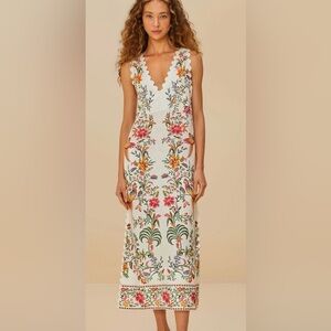 FARM Rio White Midi Dress EuroFlax Premium Linen